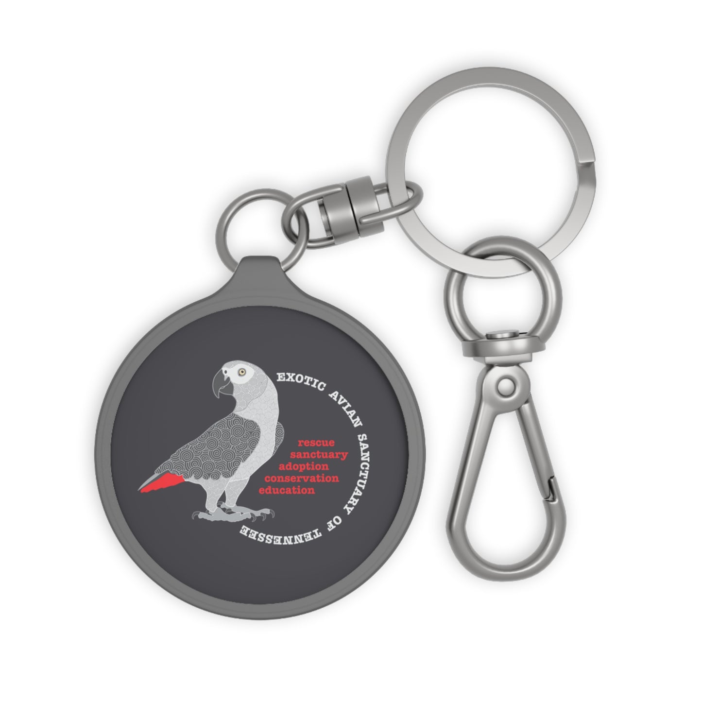 EAST African Grey Keyring Tag