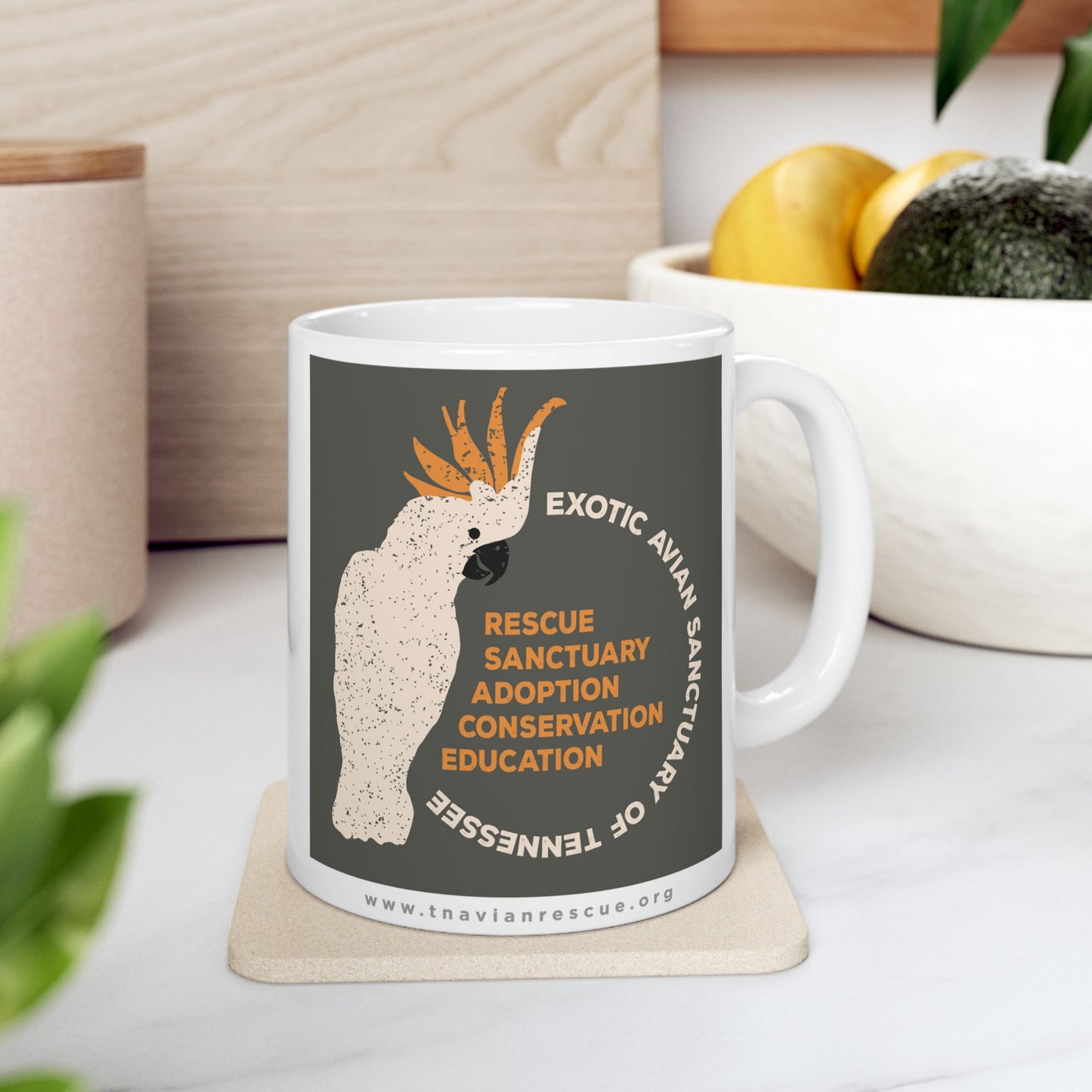 EAST Cockatoo Graphic Ceramic Mug, 11oz