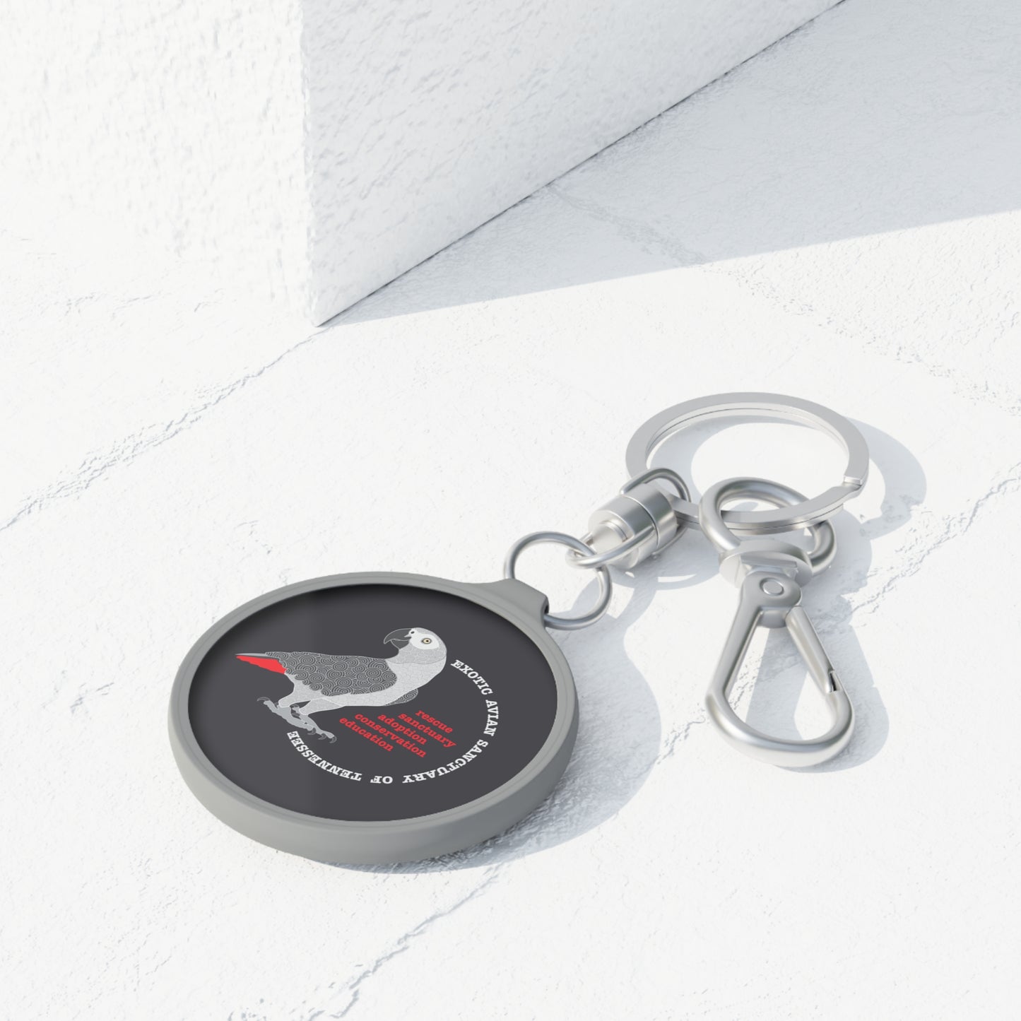 EAST African Grey Keyring Tag