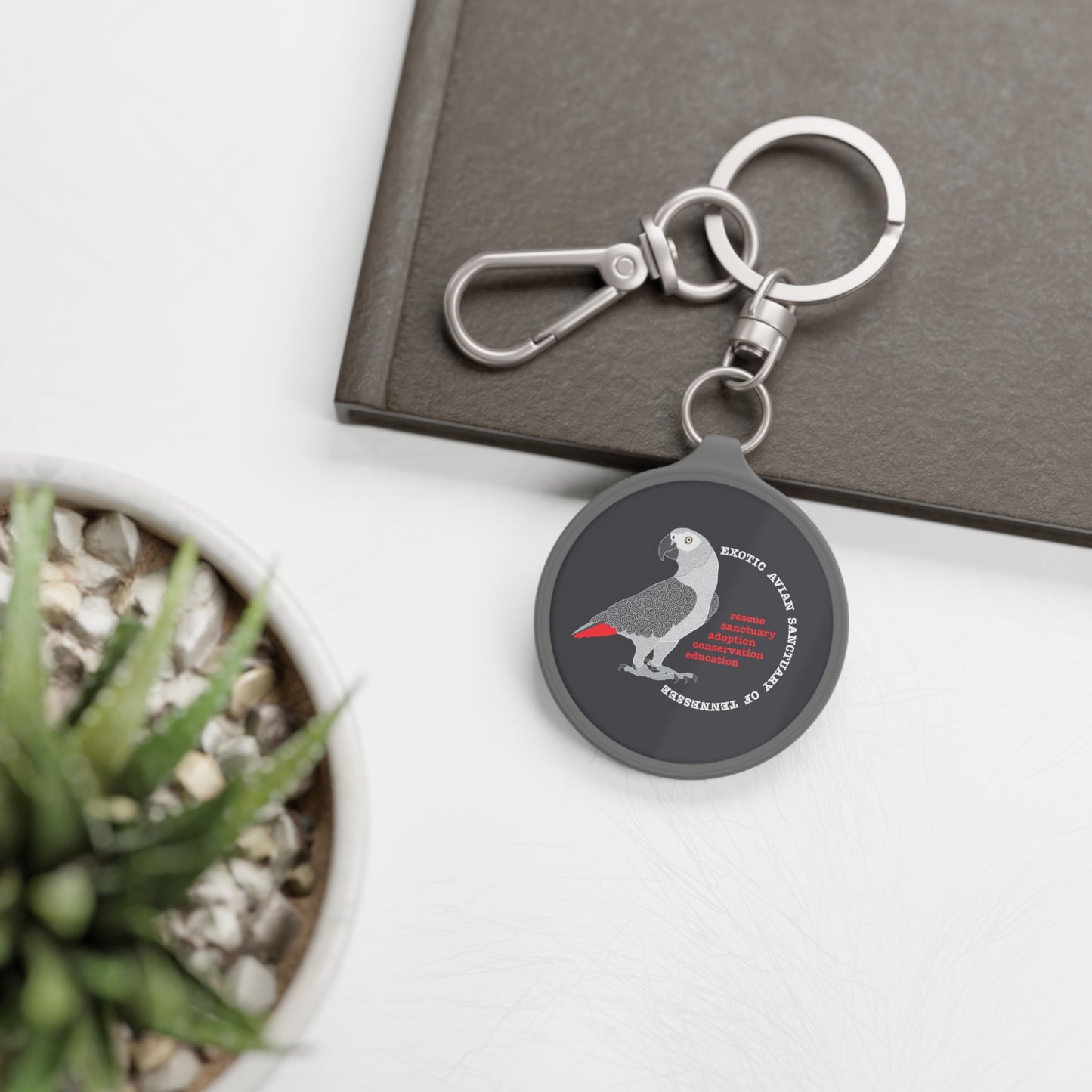 EAST African Grey Keyring Tag