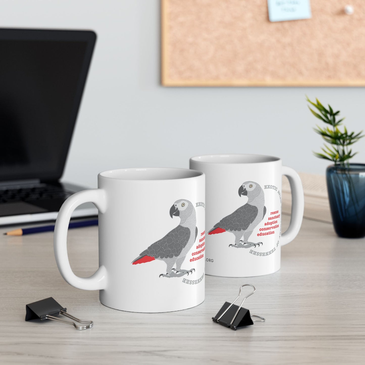 EAST African Grey Graphic Ceramic Mug, 11oz