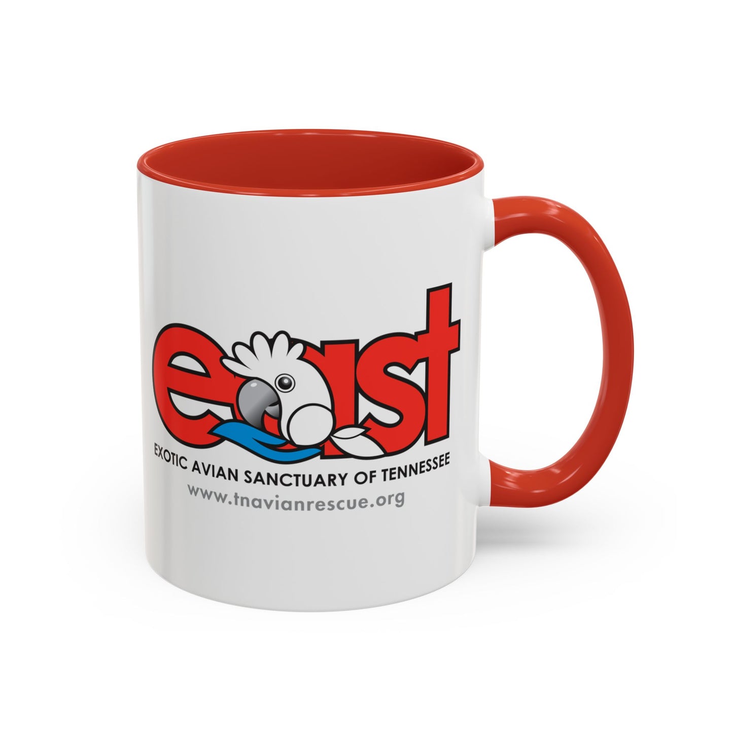 EAST Signature Logo Red Accent Coffee Mug, 11oz