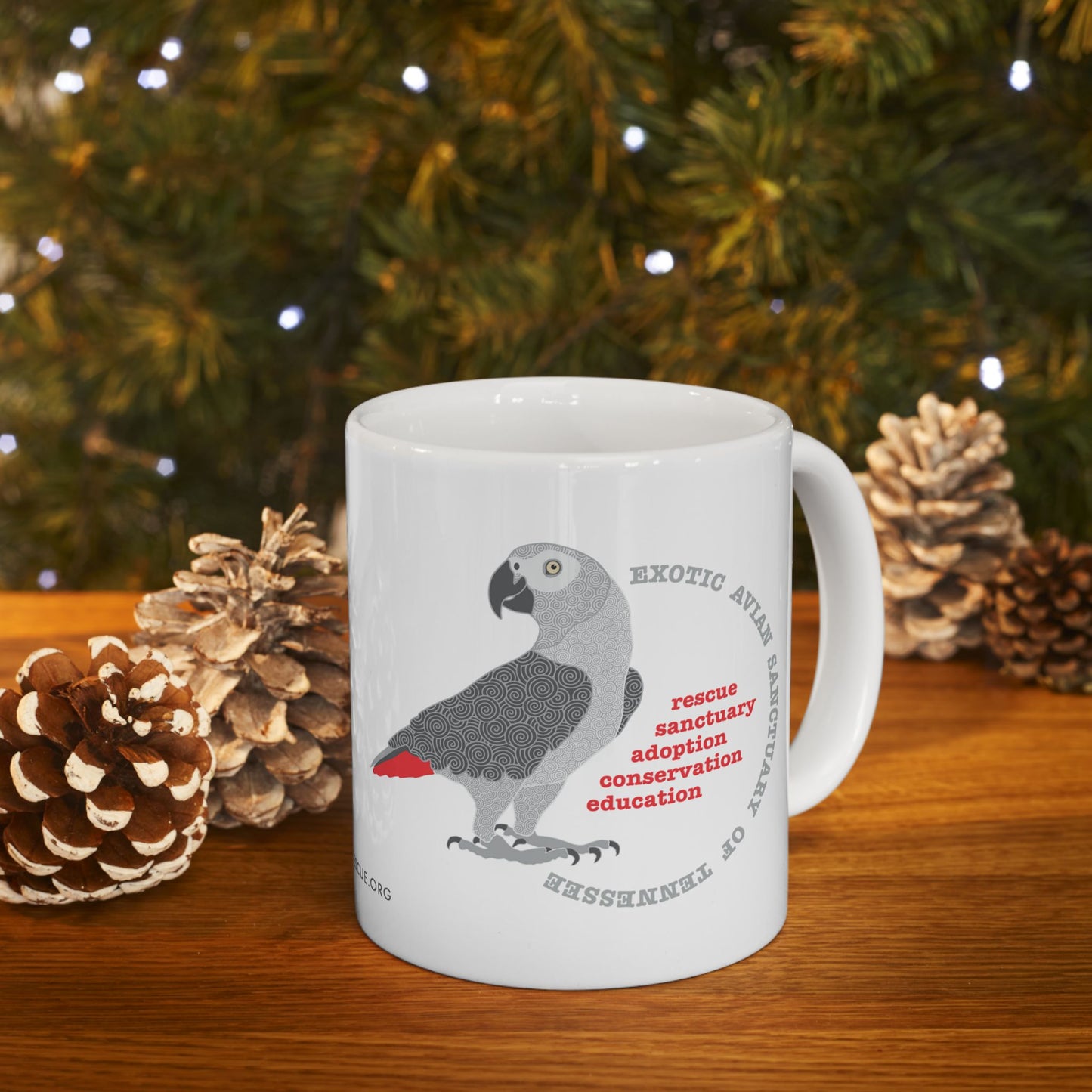 EAST African Grey Graphic Ceramic Mug, 11oz