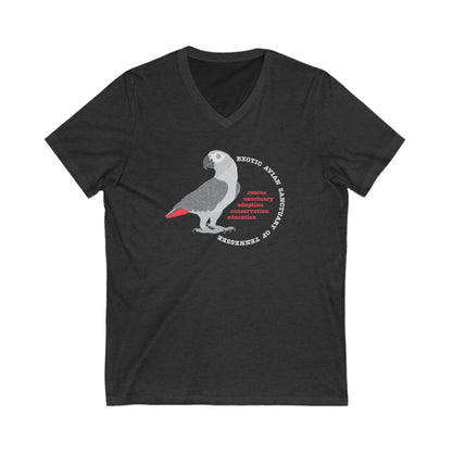 EAST African Grey Unisex Jersey Short Sleeve V-Neck Tee