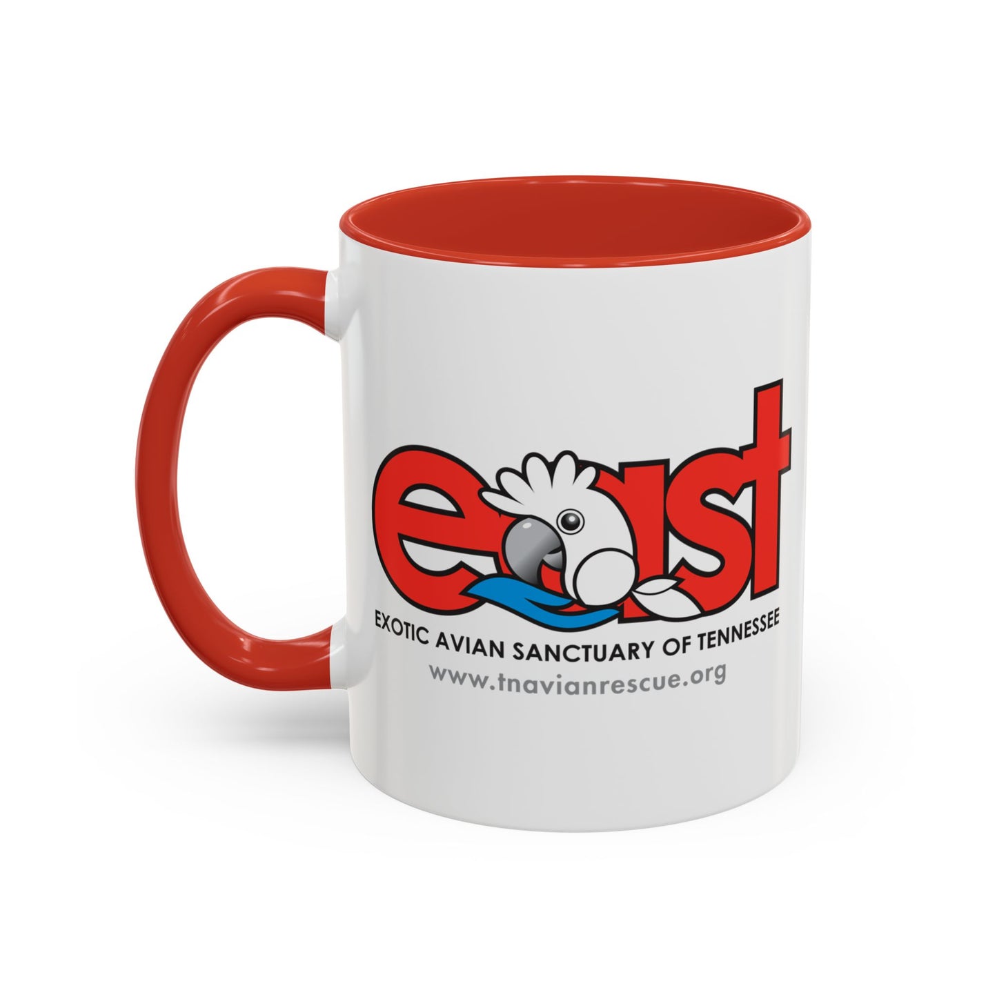 EAST Signature Logo Red Accent Coffee Mug, 11oz