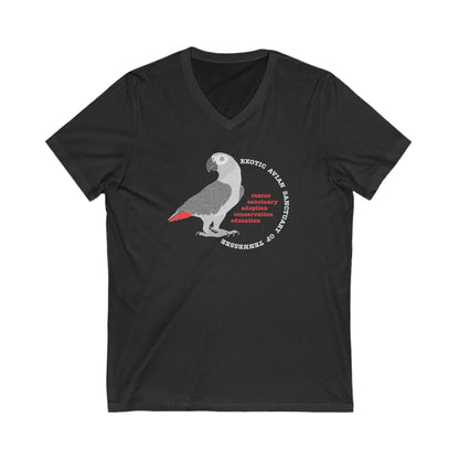 EAST African Grey Unisex Jersey Short Sleeve V-Neck Tee