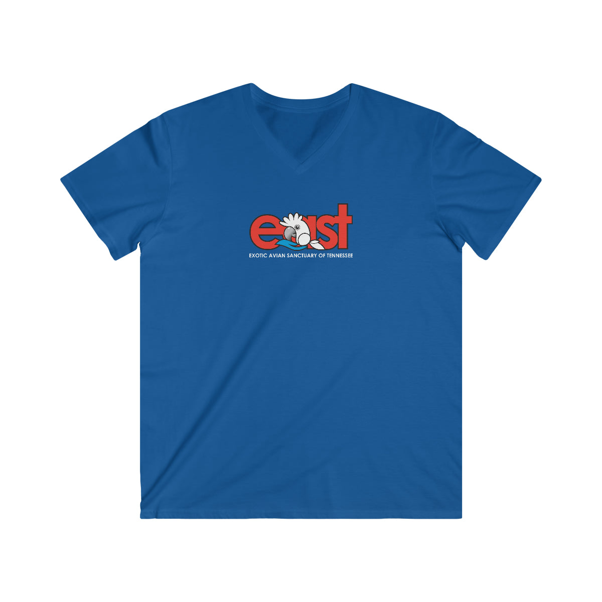 EAST logo Men's Fitted V-Neck Short Sleeve Tee in Seven Colors